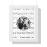 Lyrics -- Suzanne & Chandra 25.04.20 -- White framed 12x16 -- Printify