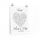 Lyrics Song -- Poster/ 16''x20'' -- Katya & Micael, 6.10.2016