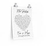 Lyrics Song -- poster/ 11''x14'' -- Ever & Mayra