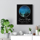 Star map -- Sarah & Bryton 10-09-2021 -- Canvas 11x14 -- Printify