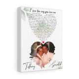 Music Lyrics Song -- Canvas 8"x10" -- Tiffany & Gerald