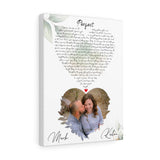 Music Lyrics Song -- Canvas 12"X16" -- Mark & Kadee