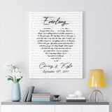 Music Lyrics Song -- Canvas 24"x30" -- Chrissy & Kyle