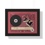 Cassette -- Austin & Heather 04.08.2020 -- Black framed 12x16 -- Printify