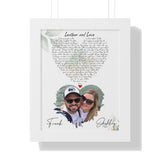 Lyrics -- Ashley and Frank -- White framed 11x14 -- Printify