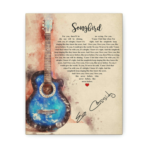 Printify Canvas Gallery Wraps 8x10 - Songbird (Cassidy) - Guitar & Heart
