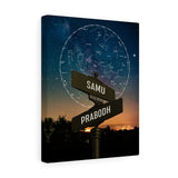 Stars Map -- Canvas 11"x14" -- Samu & Prabodh