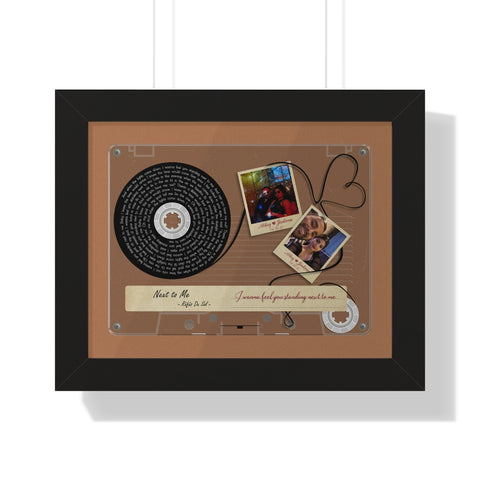 Cassette -- Abhay & Jaskiran 04.30.21 -- Black framed 11x14 -- Printify