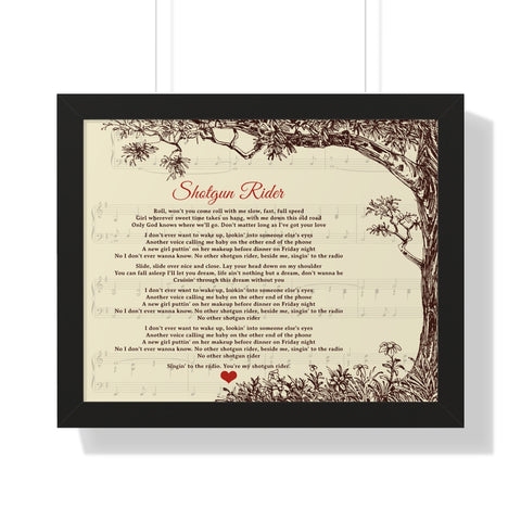 Shotgun Rider (Tim McGraw) -- New style 2 -- Black framed 16x20 -- Printify