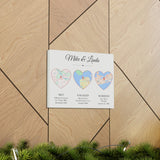 Canvas Gallery Wraps 14x11 Printify - Met Engaged Married Map - Mike & Linda