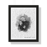 Lyrics -- Ryan and Erica 01.13.22 -- Black framed 16x20 -- Printify