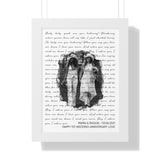 Lyrics -- Maria & Raquel 03/06/2021 -- White framed 12x16 -- Printify