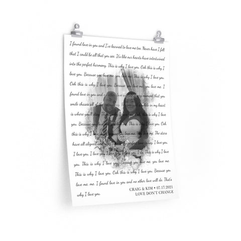 Printify 18x24 Poster - Craig & Kim - 1.3 I love you