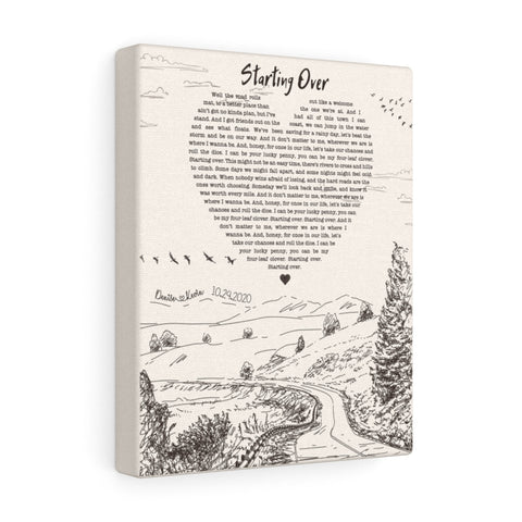 Country Music Song -- Canvas  8"x10" -- Denise & Kevin