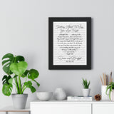 Lyrics -- Devin and Bridget 06/06/98 -- Black framed 11x14 -- Printify