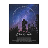 Printify Canvas Gallery Wraps 12x16 - Billings, Montana June 11, 2021 - Chris and Tasha Stars Map