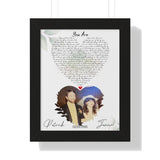 Lyrics Song -- Black framed poster/ 11"x14" -- Janice and Patrick