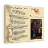Lyrics Song -- Canvas 11"X14" -- Daddy and Me