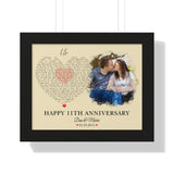 Lyrics -- Dan & Maria 01.25.2011 -- Black framed 11x14 -- Printify