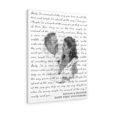 Lyrics -- Keenan & Heather (Happy First Anniversary) -- Canvas 24x30 -- Printify