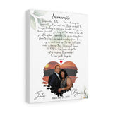 Music Lyrics Song -- Canvas  11"X14" -- John & Beverly 2