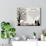 Lyrics Song -- Canvas 11"X14" -- I cross my heart (George Straight)