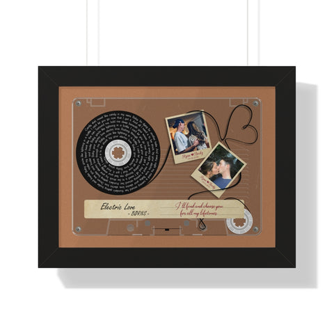 Cassettes-Tape Prints -- Black Framed poster/ 12”x16” -- Ryan and Becky