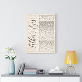 Music Song Lyrics -- Canvas 18"X24" -- Father’s Eyes