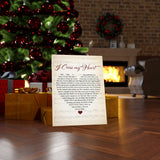 Lyrics -- I Cross My Heart -- Canvas 18x24 -- 32 -- Printify