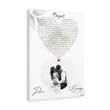 Lyrics Photo Anniversary -- Canvas 18''x24" -- Connor & Julie