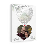 Lyrics -- Lincoln & Mary  March 3, 1988 -- Canvas 11x14 -- Printify