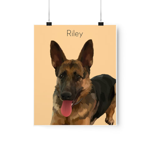 Printify Matte 9x11 Poster - Dog 2.6 - Riley