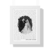 Lyrics -- Dom & Casey 02/13/2021 -- White framed 12x16 -- Printify