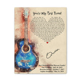 Printify Canvas Gallery Wraps 11x14 New - The Dawson Family’s: Our Wedding, Brayden Robert, Sophia Josephine - Guitar & Heart