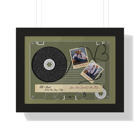 Cassette -- Itty Bitty & Dre You Are Stuck With Me -- Black framed 12x16 -- Printify