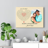 Lyrics -- John and Regina 04.19.1987 -- Canvas 12x16 -- Printify