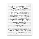 Lyrics Song -- Canvas 11"X14" -- Randy & Carol - Our First Dance