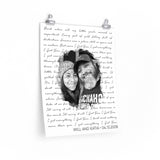 Lyrics Song -- Poster/ 16''x20'' -- Will and Katia
