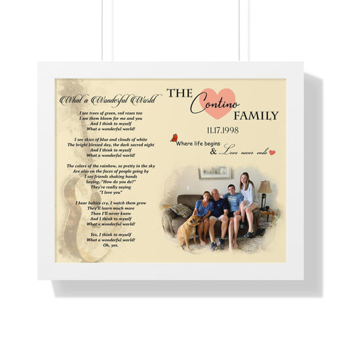 What A Wonderful World - Framed 20x16 Printify - The Contino Family