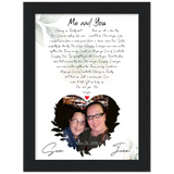 Lyrics Song -- Black Framed poster / 6”x8” -- Sam &Jenn