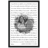 Lyrics -- Jared and Emily 2-5-2022 -- Black framed 12x18 -- Gelato