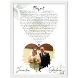 Lyrics -- Andrew & Jennifer 06.05.2021 -- White framed 12"x16" -- gelato