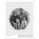 Lyrics -- Jared and Kari 06.15.2012 Always Have-Always Will -- 8x10 -- Gelato