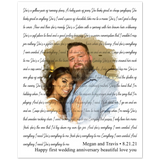 Lyrics Song -- Poster/ 16''x20'' --  Megan and Travis 8.21.21