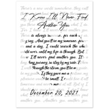 Music Lyrics Song -- poster / 5”x7” -- I’ll never find another you (The seekers)