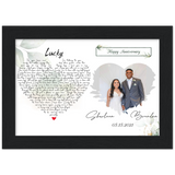 Lyrics -- Sharleen & Brendon 05.15.2021 -- Black framed 7x5 -- Gelato