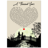 Music Lyrics Song -- Poster/ 5''x 7'' -- A Thousand years (Christina Perri)