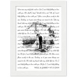Lyrics Song -- White Framed poster / 6”x8” -- Will & Jamie 07.13.2019
