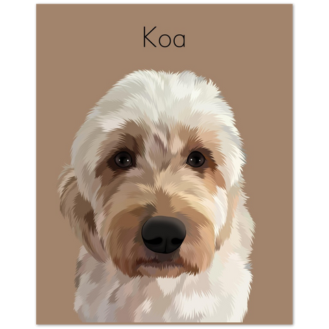 Dog Portrait -- Poster/ 16''x20'' -- Koa