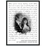 Music Lyrics Song -- Black Framed 18”x24” -- Lewis and Susan Addison